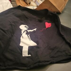 Kids Black Shirt with Red Heart Design